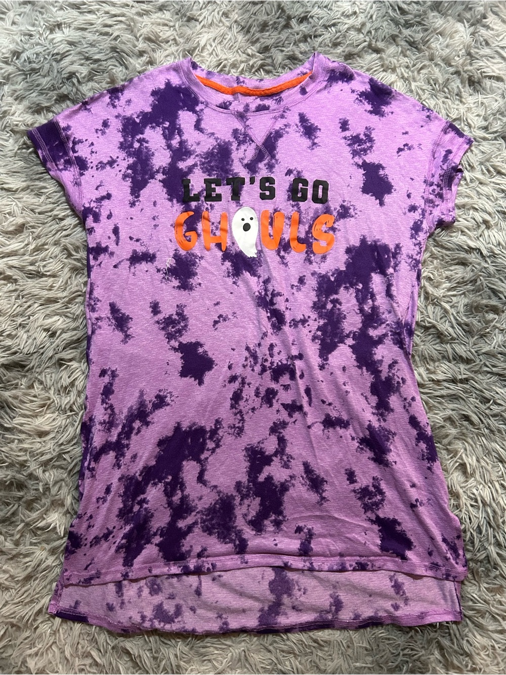 Celebrate It Purple Tie-Dye Halloween Tee with Orange & White Graphic